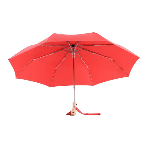 Red Compact Eco-Friendly Wind Resistant Umbrella by Original Duckhead