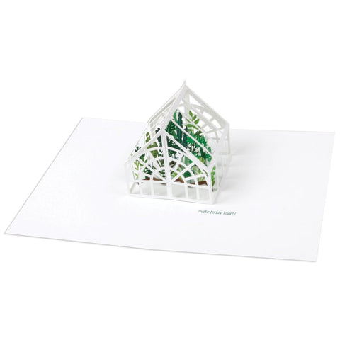 Green House Pop-up Greeting Card UWP Luxe