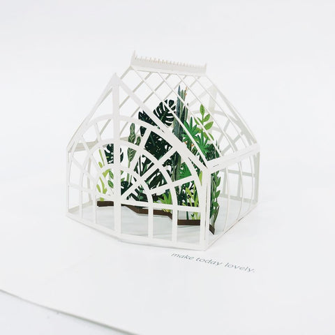 Green House Pop-up Greeting Card UWP Luxe