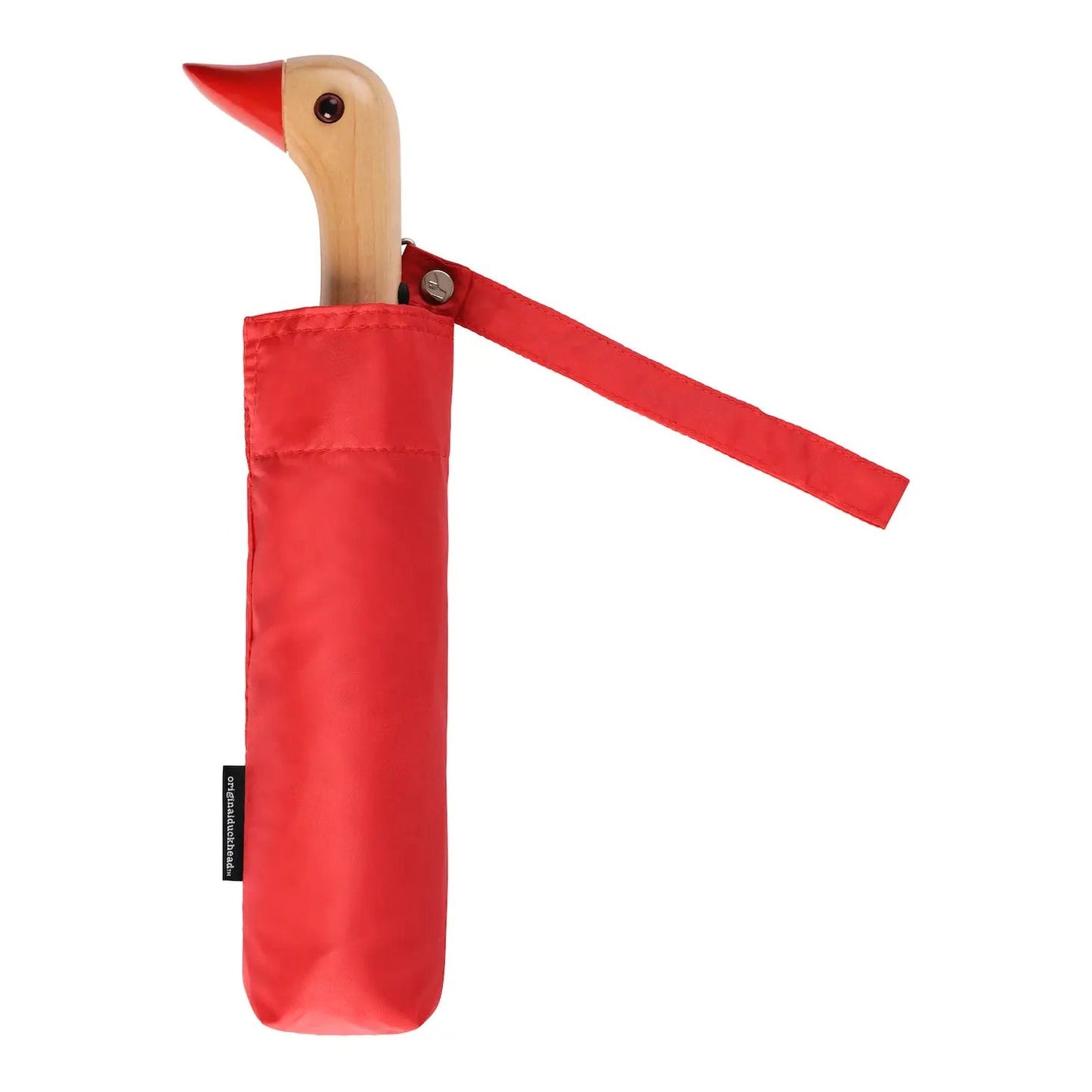 Red Compact Eco-Friendly Wind Resistant Umbrella by Original Duckhead