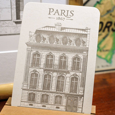 Card Parisian Building Champs-Élysées by  L'Atelier Letterpress