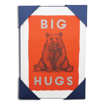 Big Bear Hugs Luxury Letterpress Printed Cards Pack of 5