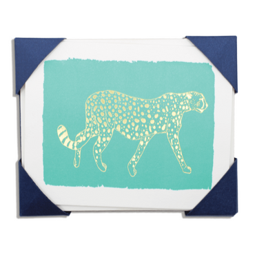 Cheetah Luxury Letterpress Printed Cards Pack of 5