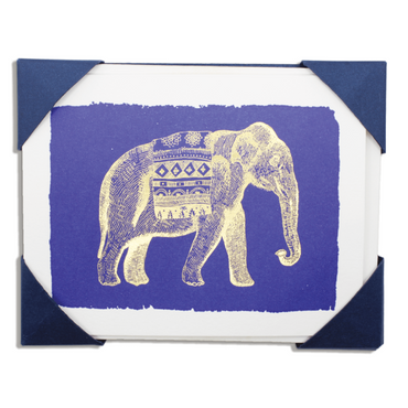 Blue Elephant Luxury Letterpress Printed Cards Pack of 5 | Archivist