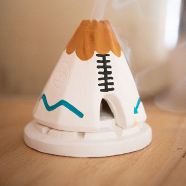 Teepee Incense Cone Burner Incienso De Santa Fe White