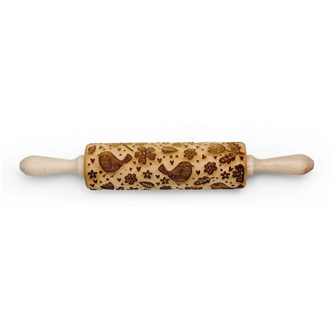 Springtime Birds Embossing Rolling Pin