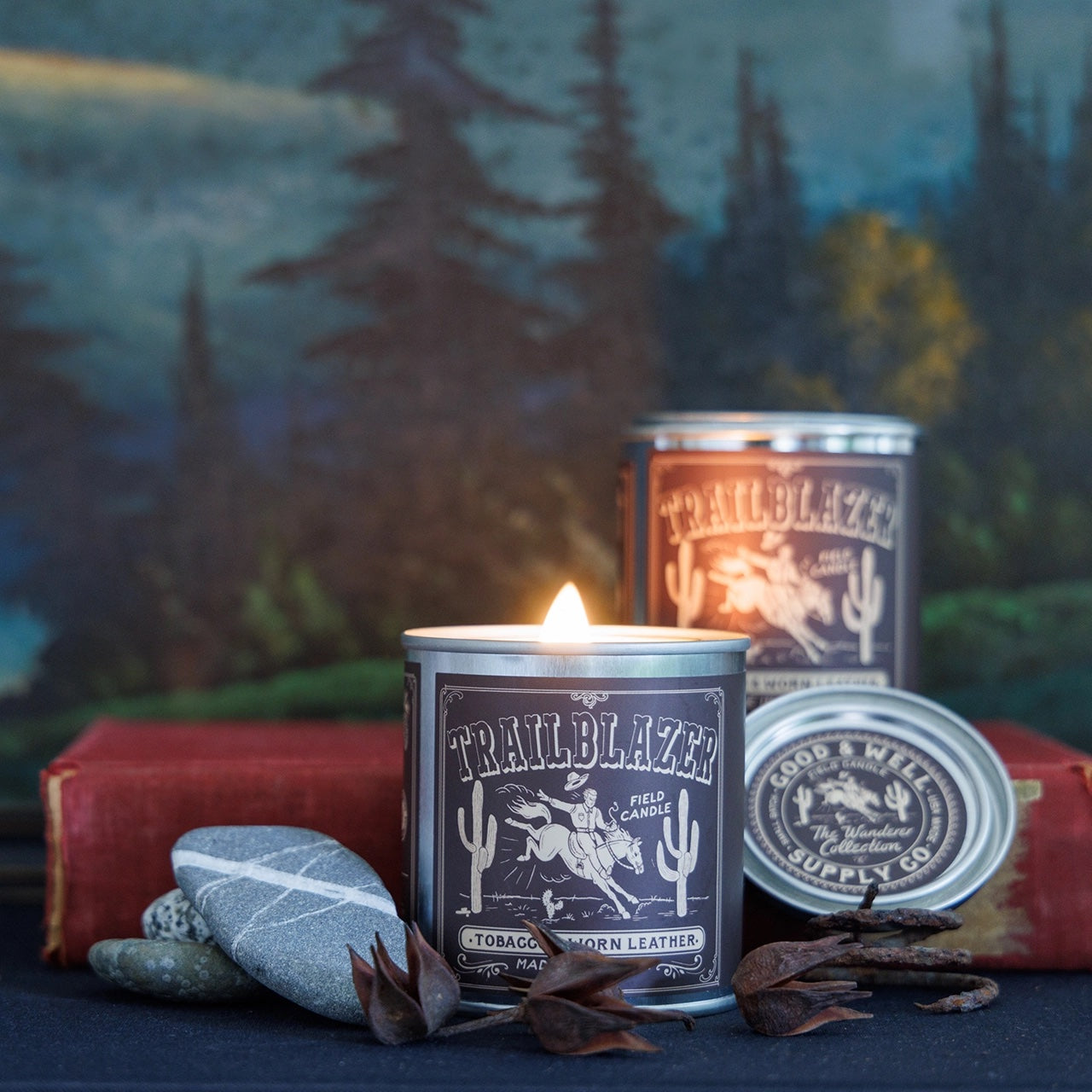 Trailblazer Field Candle | Tobacco & Worn Leather Candle | Good and Well Supply Co.