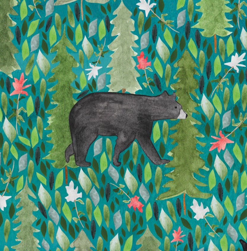 Black Bear Blank Greeting Card