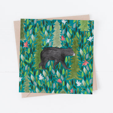 Black Bear Blank Greeting Card