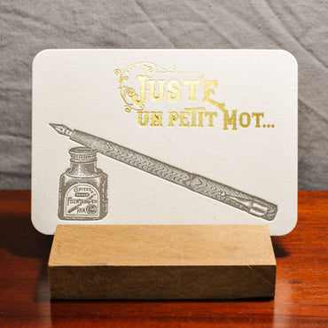 Greeting Card Just a Word Fountain Pen by  L'Atelier Letterpress