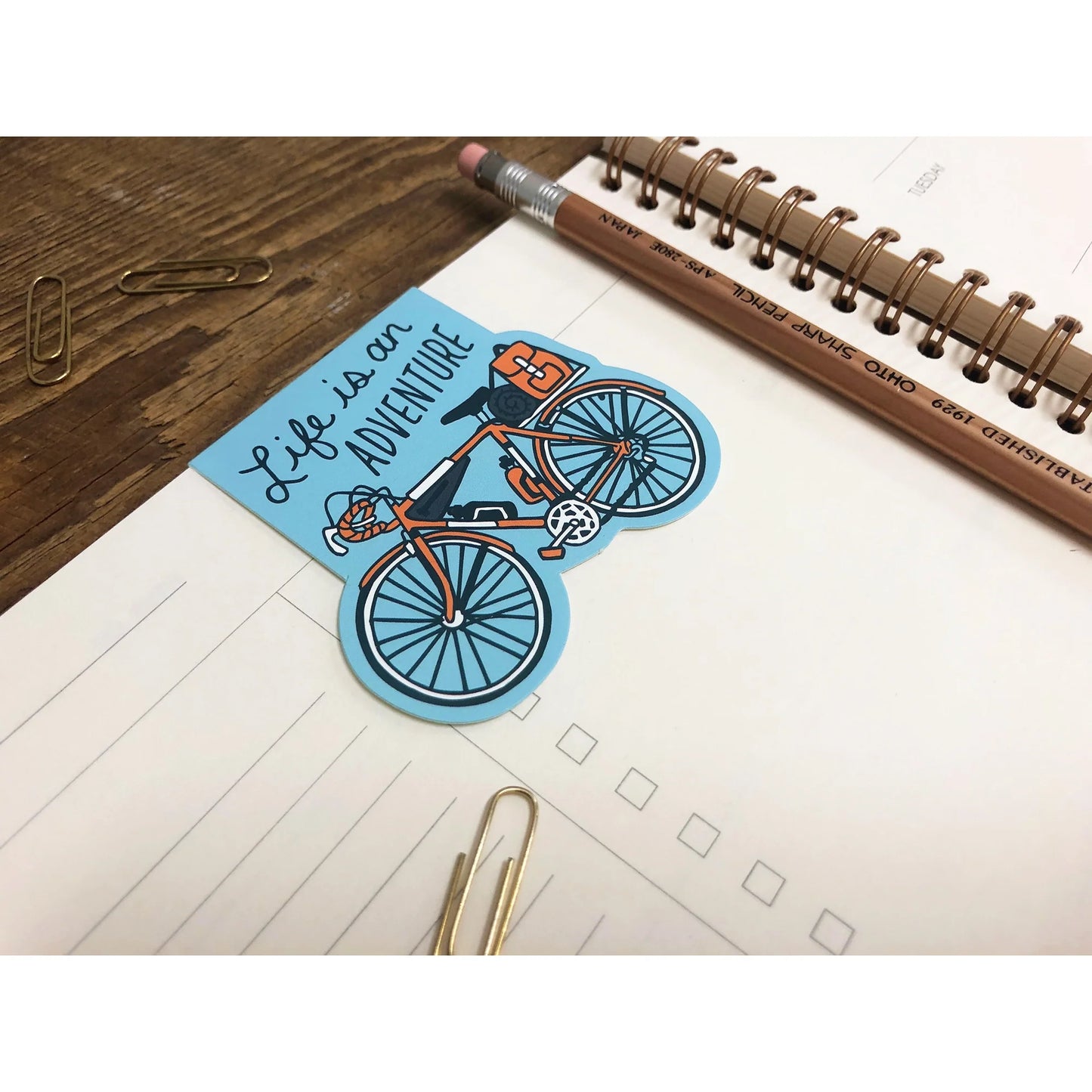 Adventure Bicycle Magnetic Bookmark | Noteworthy