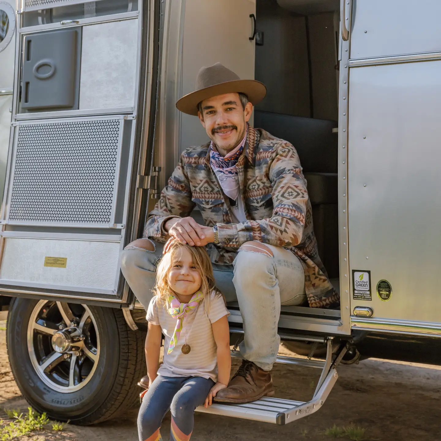 Venture with Curiosity (Pebble) Airstream | Bandits Bandana | 100% Organic Cotton