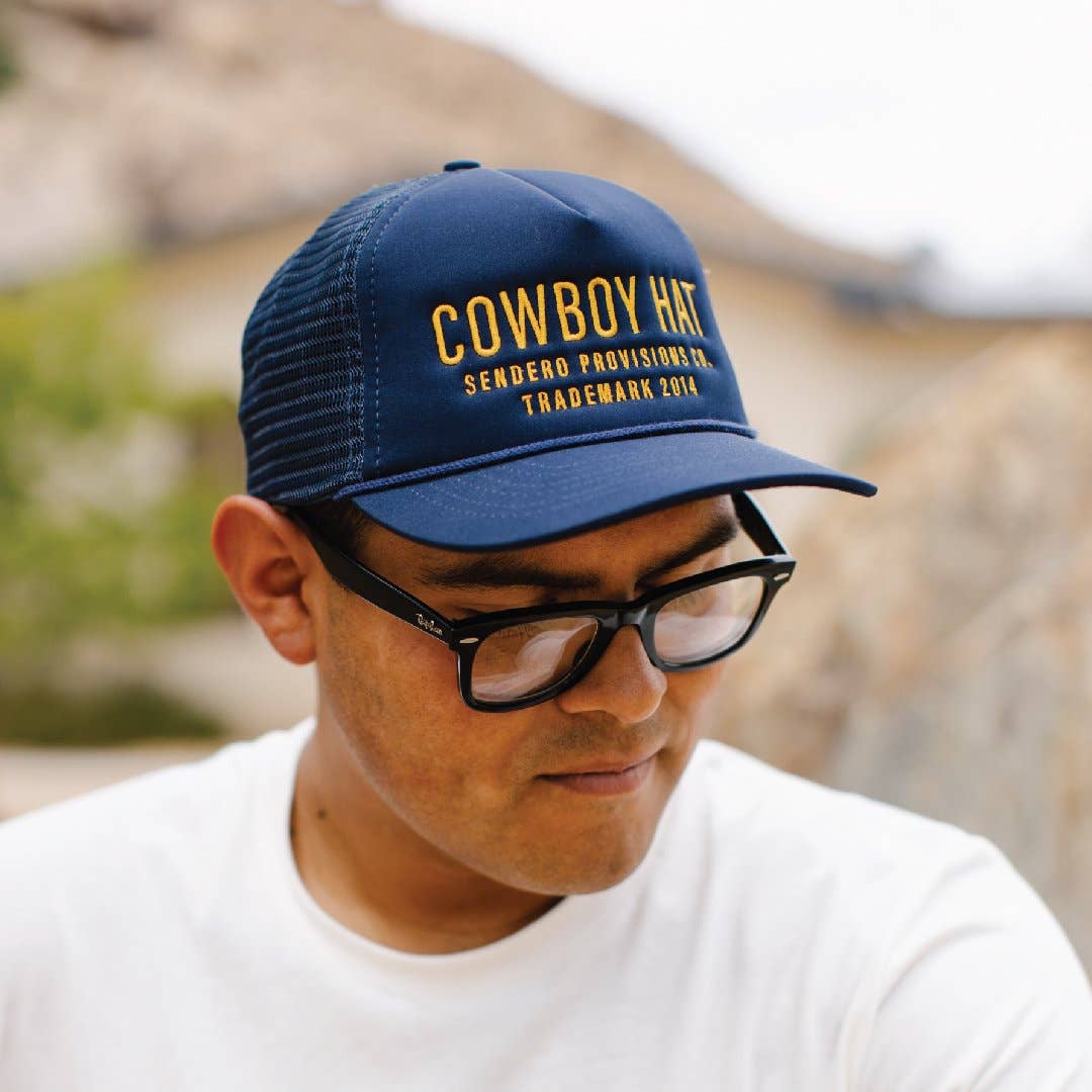 Cowboy Navy Blue Baseball Cap Trucker Hat - Harold&Charles