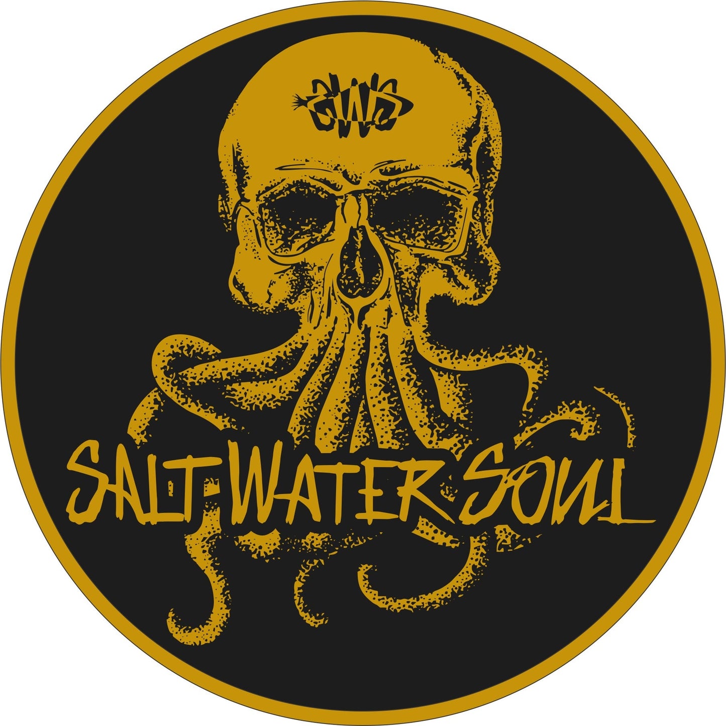 Metallic Gold Skully Decal by SALTWATERSOUL