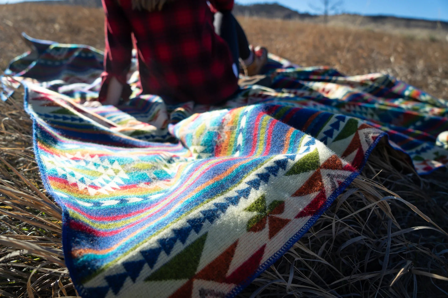 Andean Alpaca Wool Blanket - Galapagos Multi colors