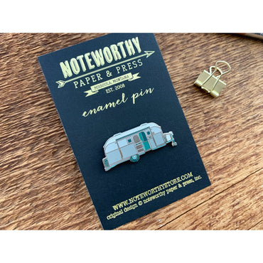 Silver Camper Enamel Pin