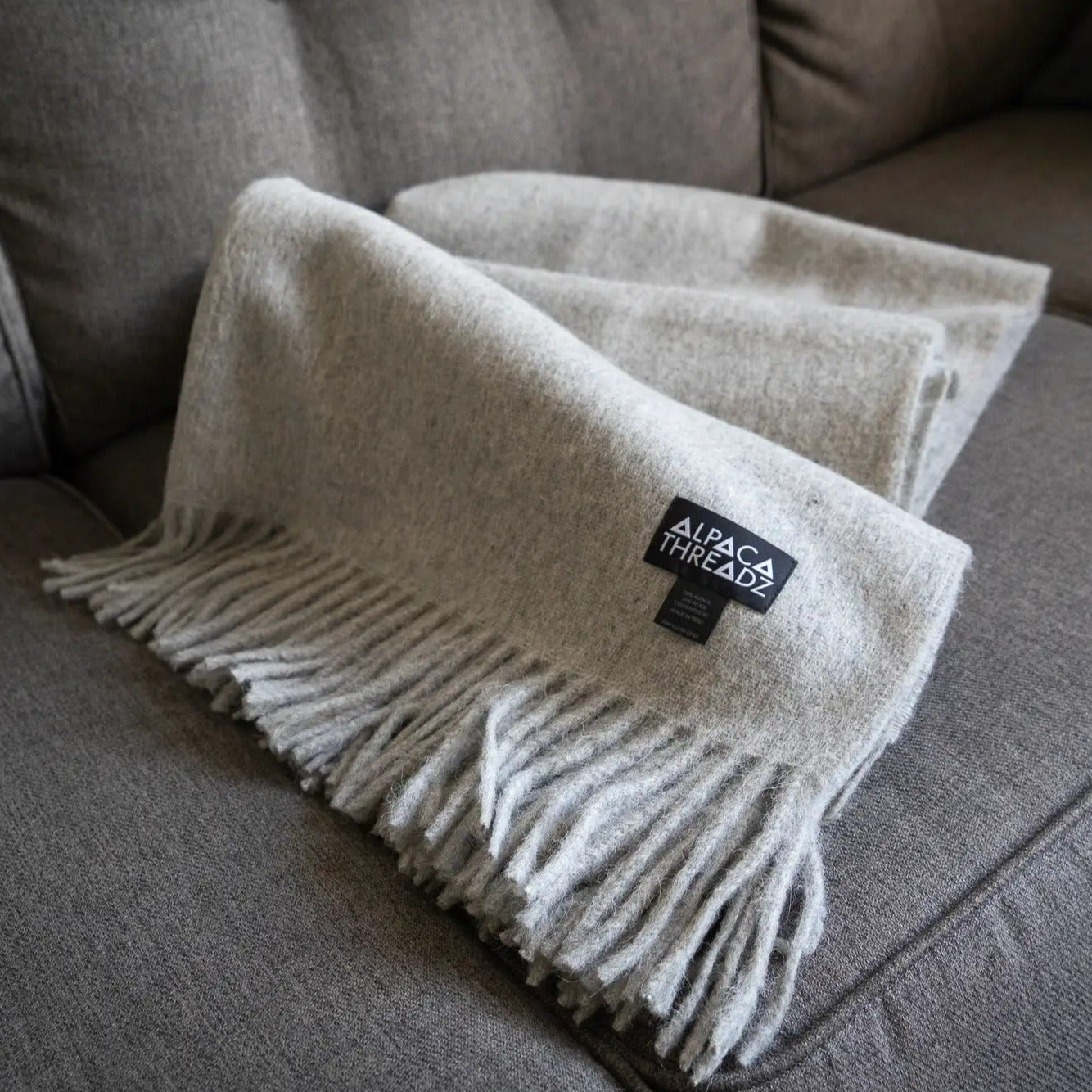 Alpaca Wool Grey Throw