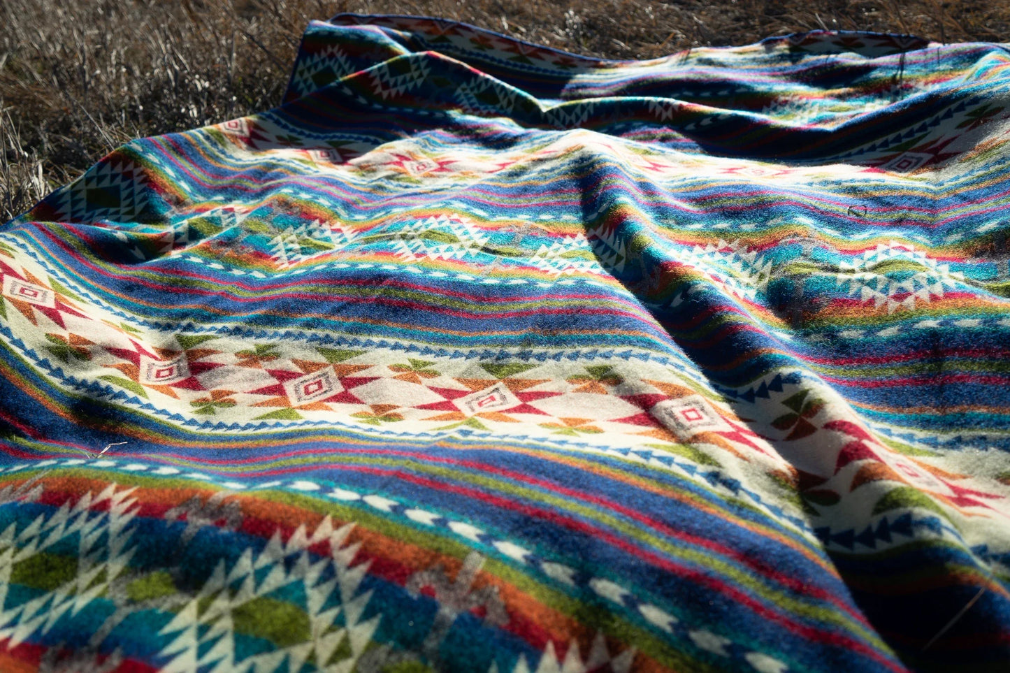 Andean Alpaca Wool Blanket - Galapagos Multi colors