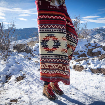 Andean Alpaca Wildfire Wool Blanket