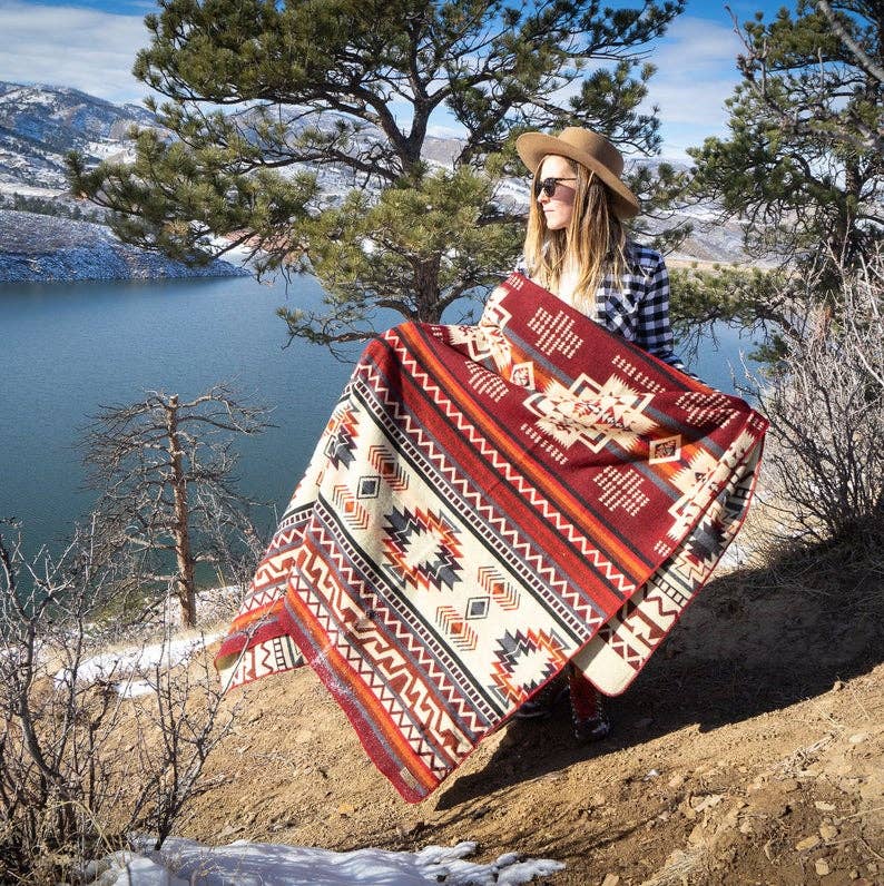 Andean Alpaca Wildfire Wool Blanket - Harold&Charles