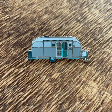 Silver Camper Enamel Pin