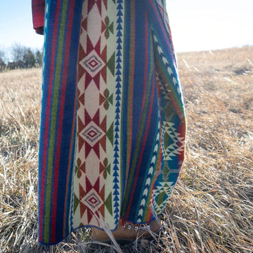 Andean Alpaca Wool Blanket - Galapagos Multi colors