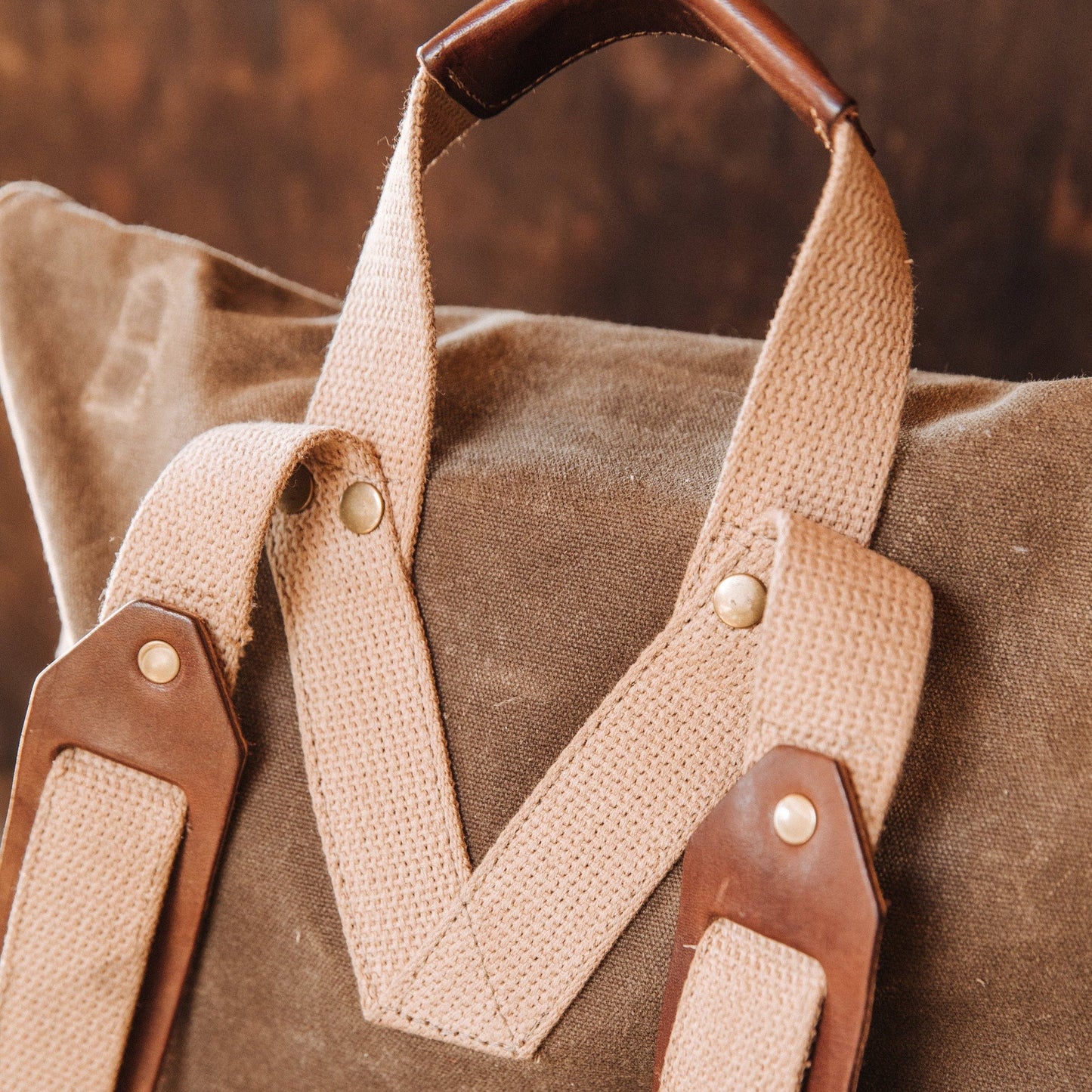 Muir Waxed Canvas Backpack Field Tan by Bradley Mountain - Harold&Charles