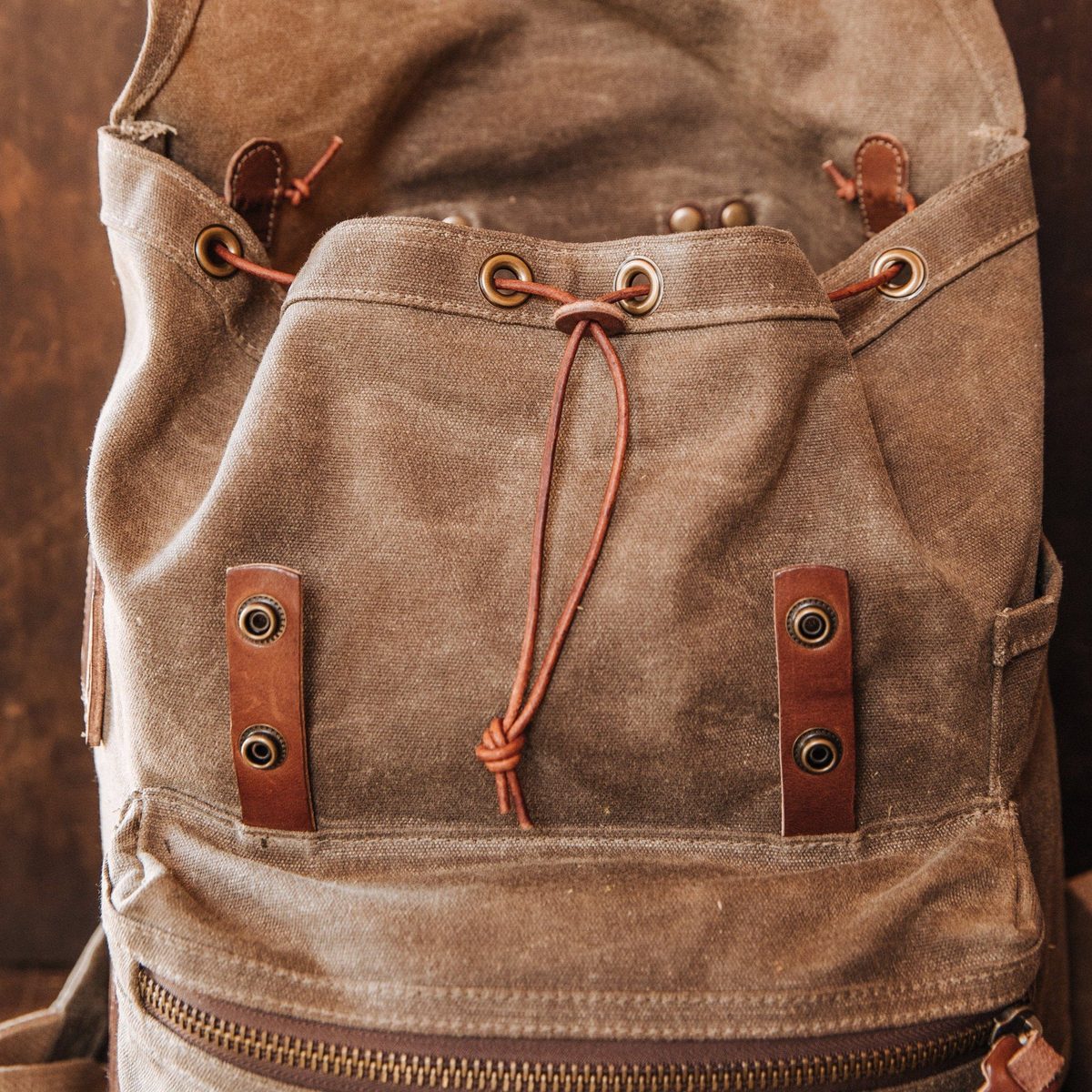 Muir Waxed Canvas Backpack Field Tan by Bradley Mountain - Harold&Charles