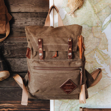 The Muir Pack Canvas Backpack | Vintage Wax Duck Canvas Backpack (Brown)