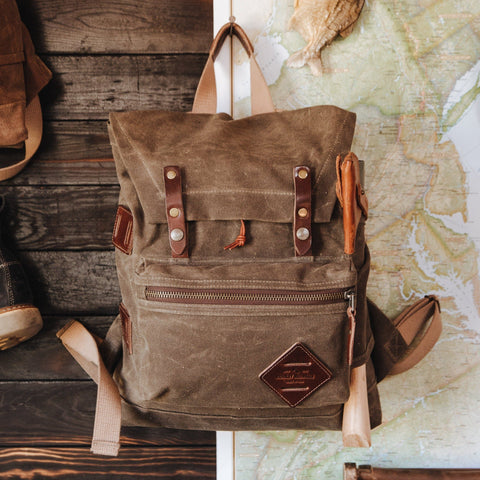 The Muir Pack Canvas Backpack | Vintage Wax Duck Canvas Backpack (Field Tan)