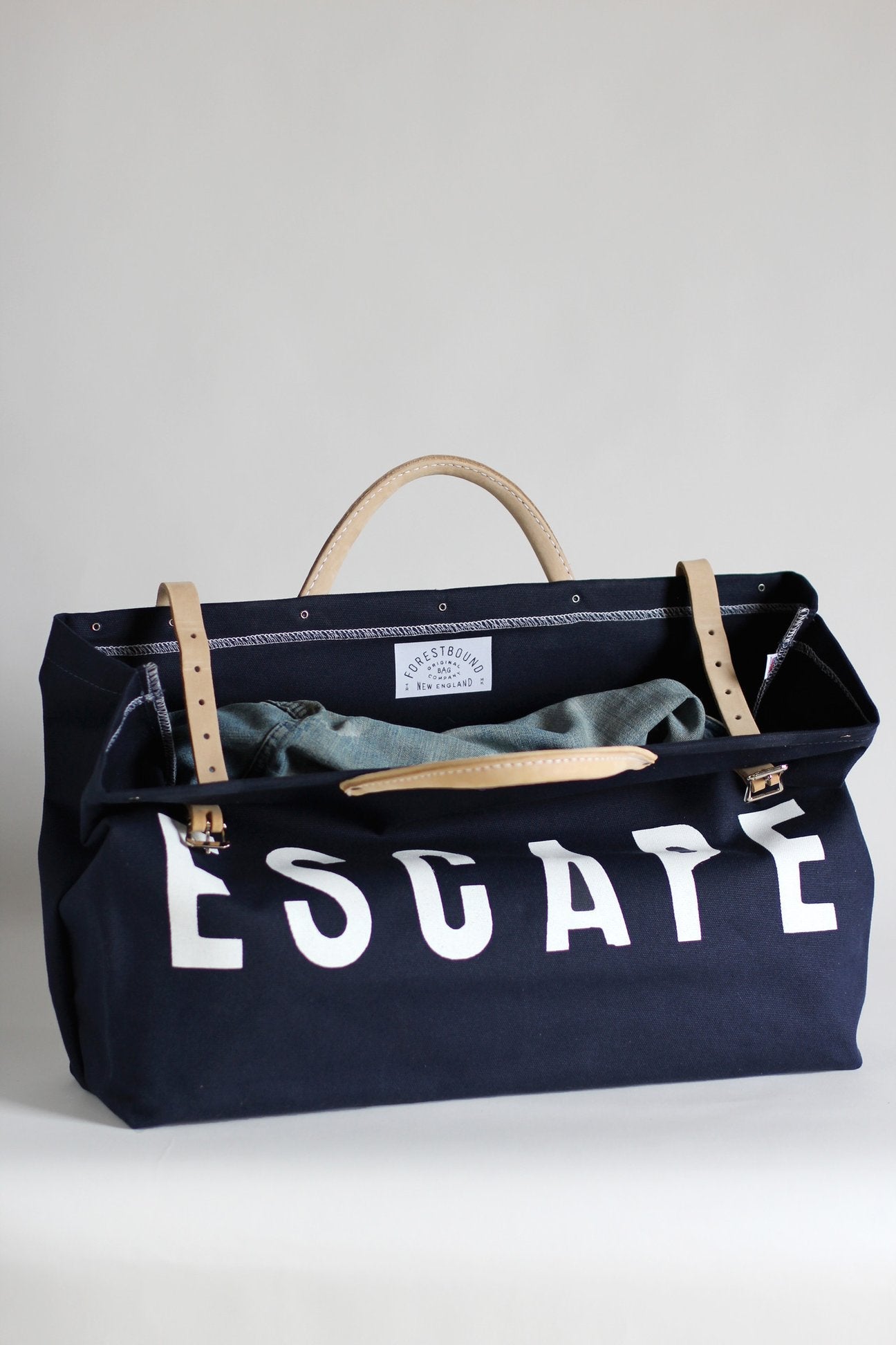 Forestbound ESCAPE Canvas Utility Bag Navy Blue With Shoulder Strap