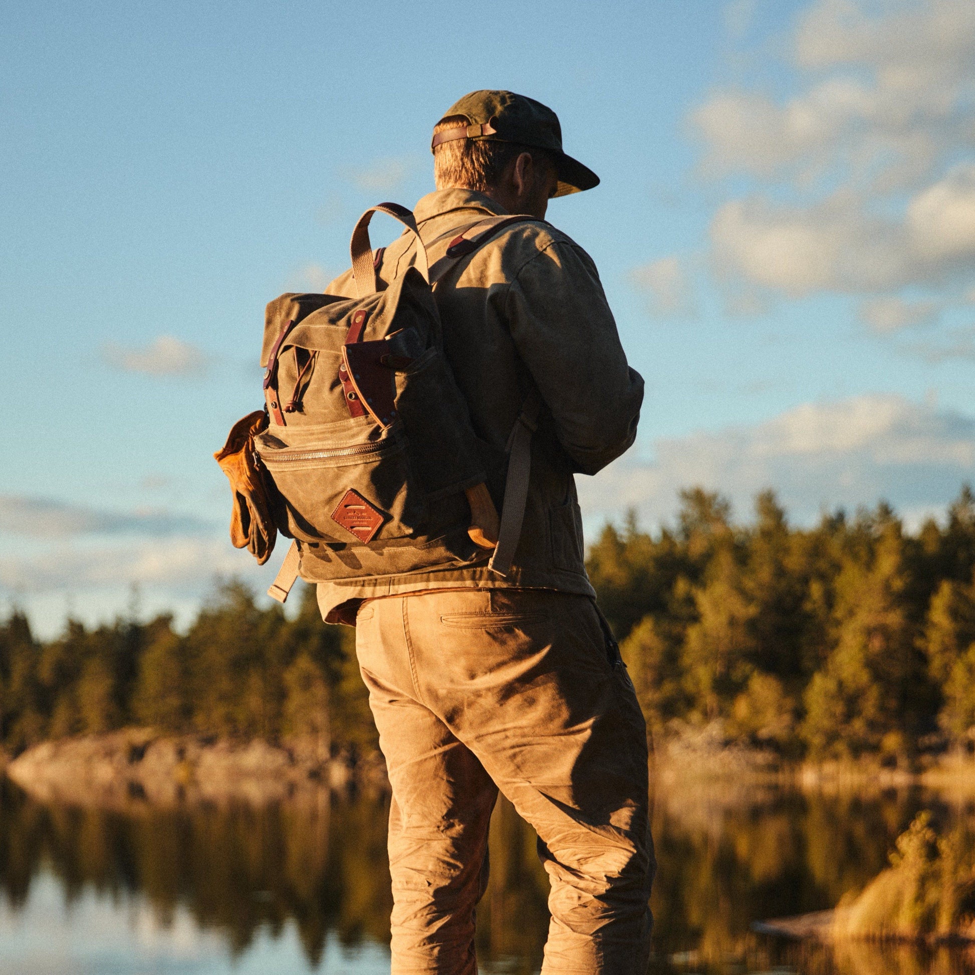 Muir Waxed Canvas Backpack Field Tan by Bradley Mountain - Harold&Charles