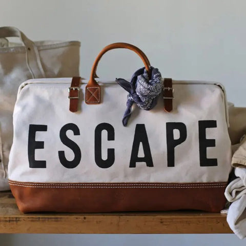 ESCAPE Weekender Ivory Canvas Utility Bag