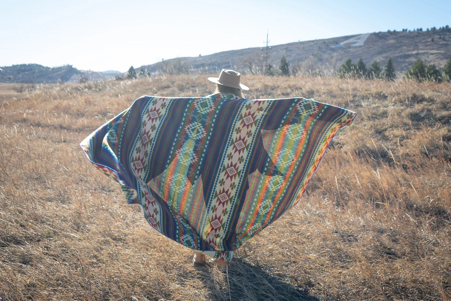 Andean Alpaca Wool Blanket - Galapagos Multi colors