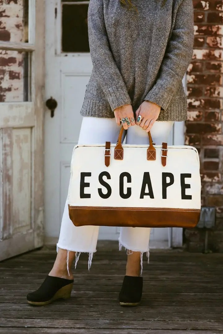 ESCAPE Weekender Ivory Canvas Utility Bag