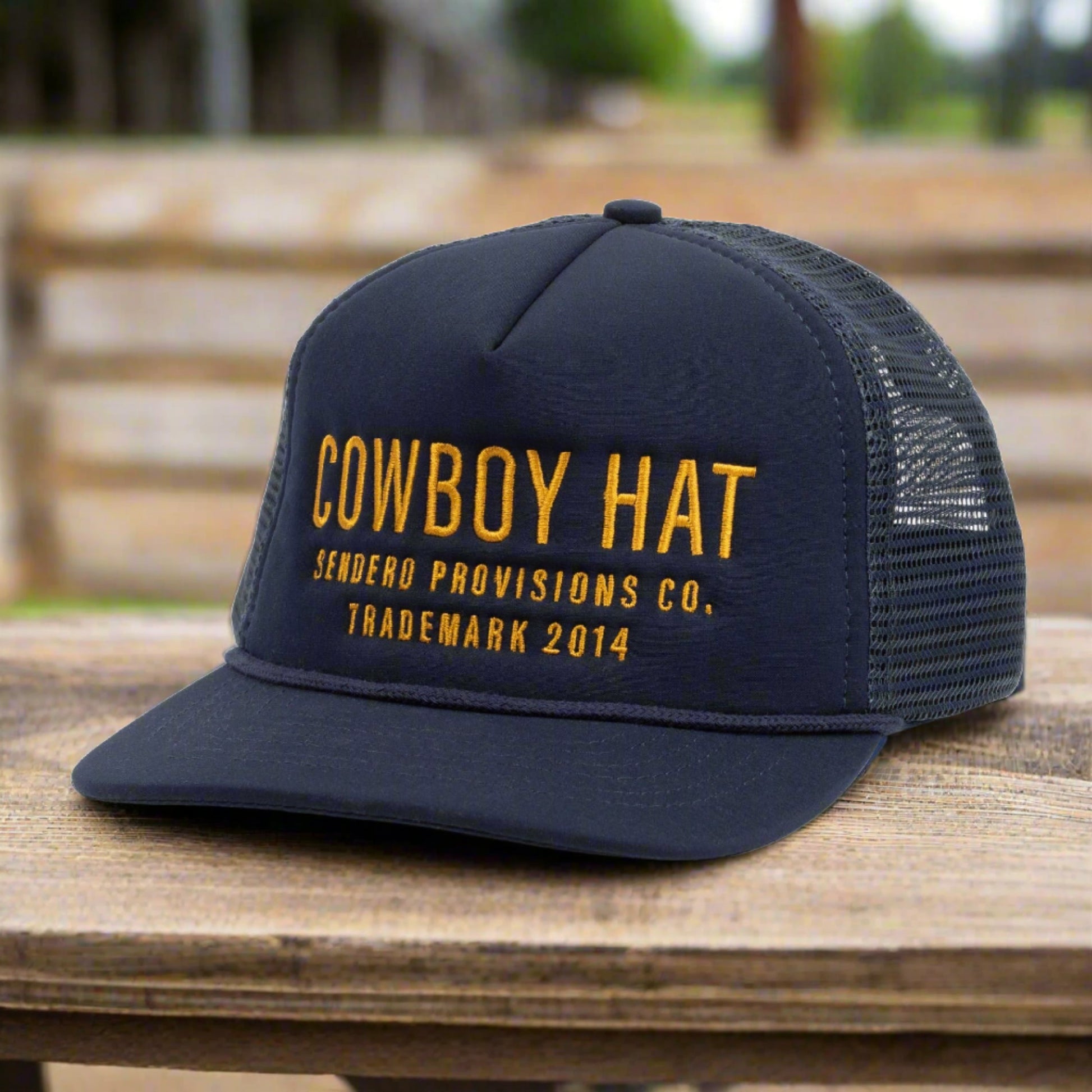 Cowboy Navy Blue Baseball Cap Trucker Hat - Harold&Charles