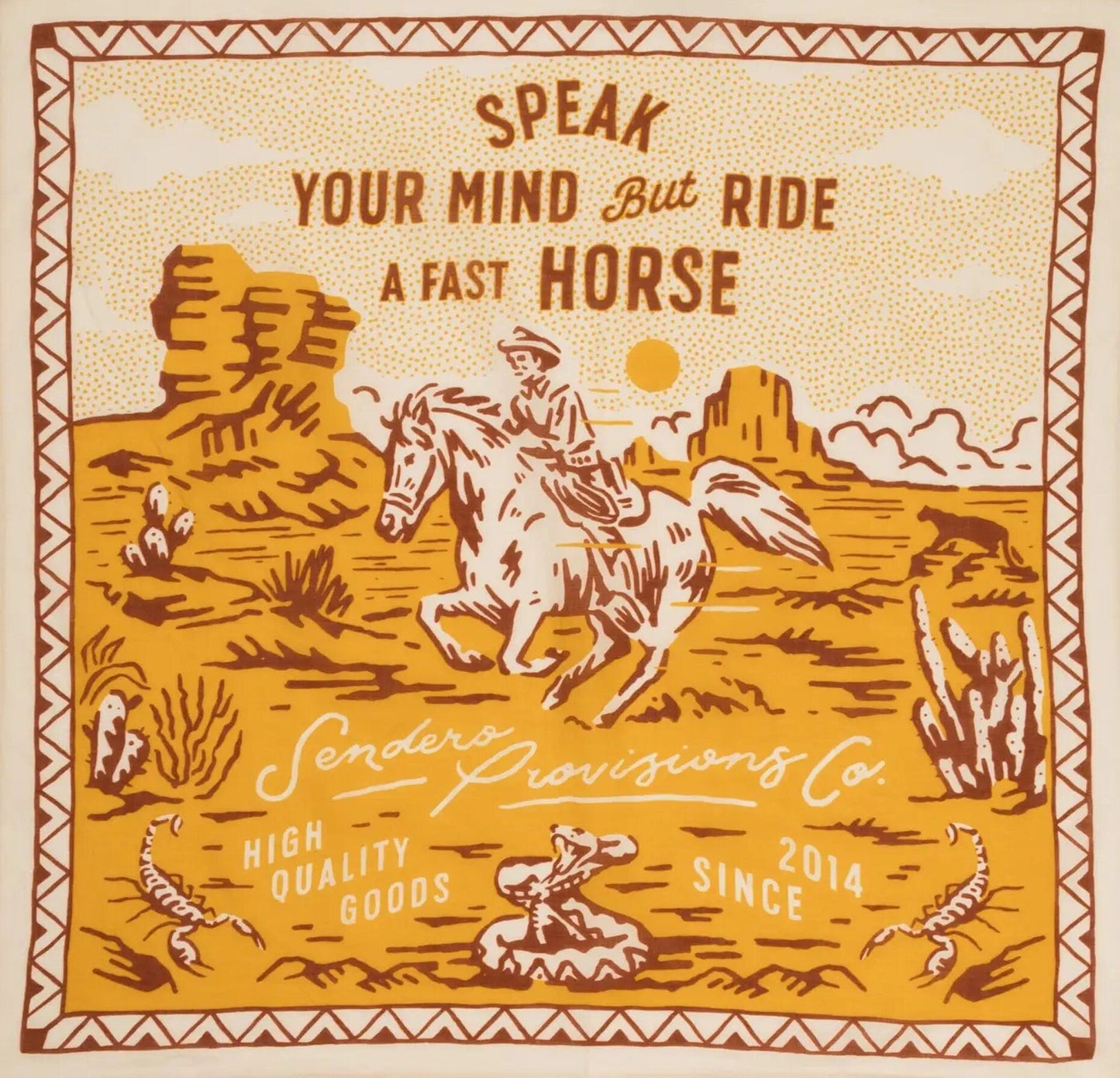 Fast Horse Bandana  | Sendero Provisions Co | 100% Japanese organic cotton