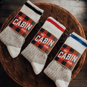 Cabin Sock | Eco-cotton | Red stripe sock Upstate Stock